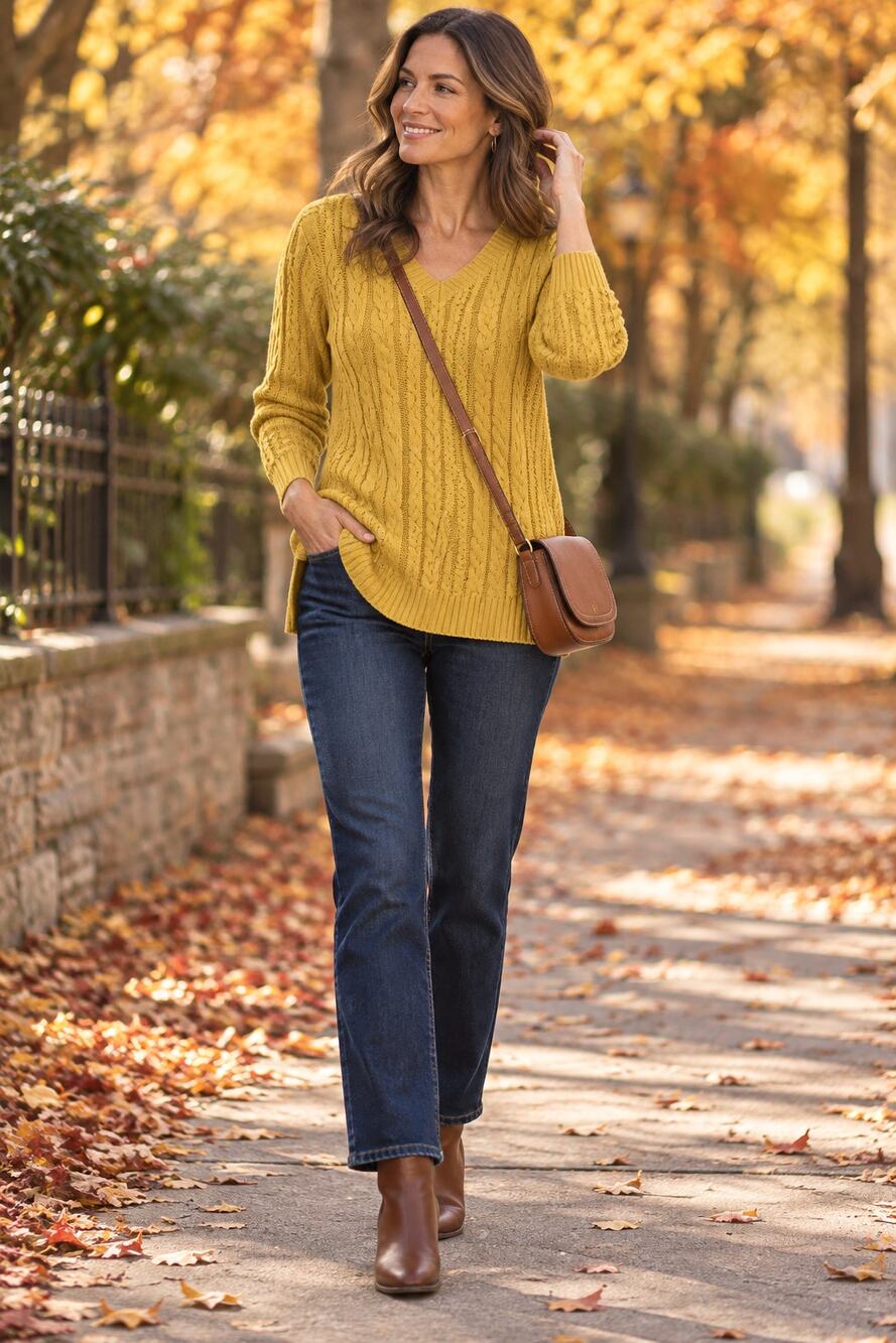 NWT Yellow Cable Knit V-Neck Sweater Women’s Small (Retail $32)